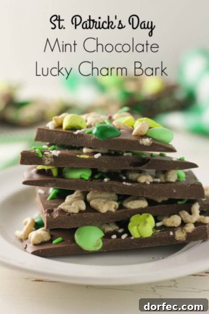 Mint Chocolate St. Patrick's Day Lucky Charm Bark
