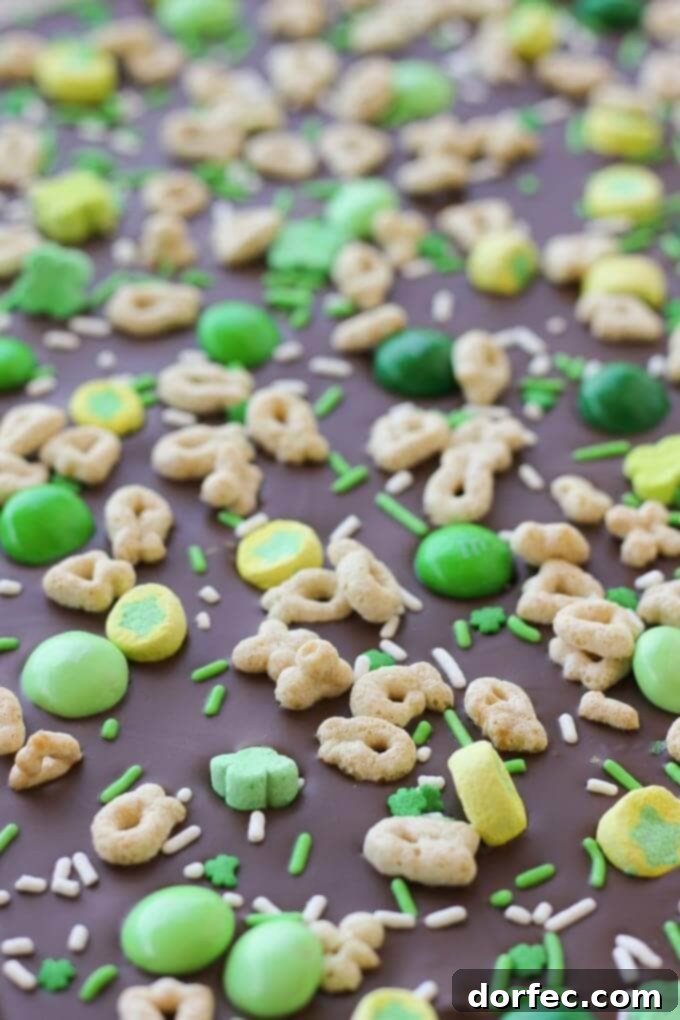Mint Chocolate St. Patrick's Day Lucky Charm Bark