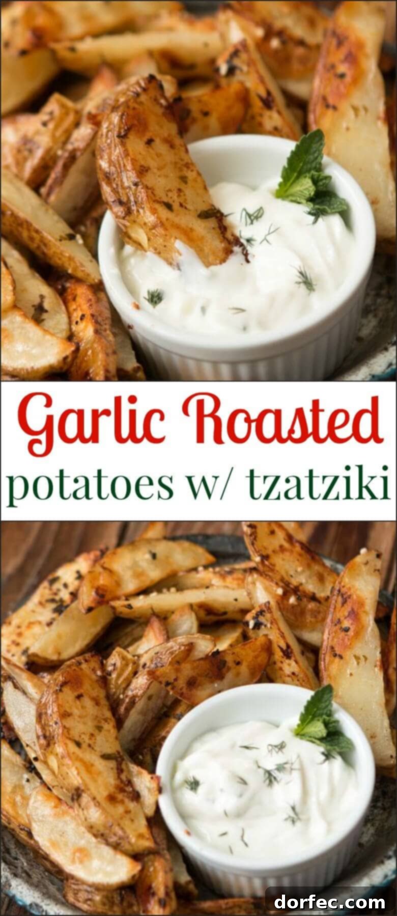Platter of golden-brown roasted potatoes, perfectly seasoned and ready to eat.