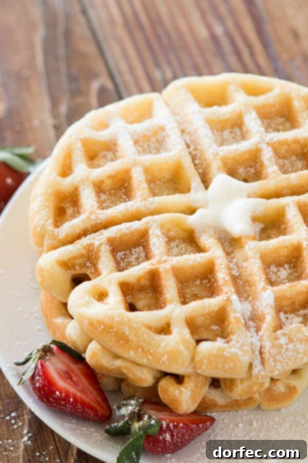 The ultimate buttermilk waffle recipe, with a focus on perfecting the batter for ideal texture.