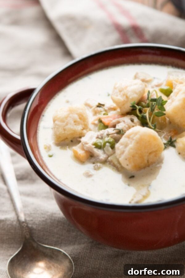 Take your favorite comfort food and turn it into the best cold weather soup ever, chicken pot pie soup! We even made some fluffy little biscuits to throw on top like you would crackers. 