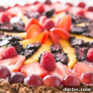 The yummiest breakfast I've had in forever! Crunchy granola breakfast pizza ohsweetbasil.com