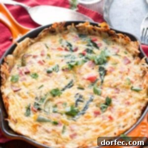 Crispy Hash Brown and Ham Frittata 2 Delicious hash browns ham frittata recipe from Oh Sweet Basil