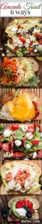 Avocado Toast: Endless Possibilities Avocado Toast with various toppings, demonstrating versatility for all meals.
