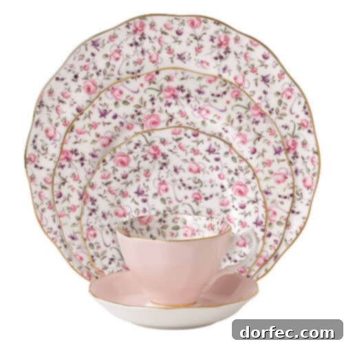 The Best Mother's Day Gifts 2 Royal Albert Rose Confetti Vintage 5-Piece Place Setting