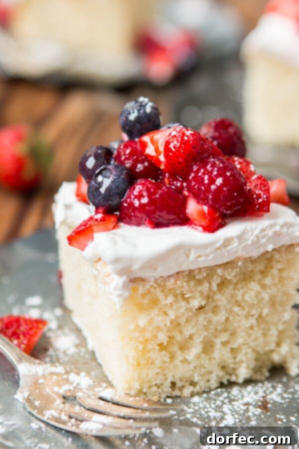 Moist Berry White Yogurt Snack Cake, perfect for summer gatherings.