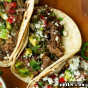 Delicious Poblano Braised Beef Tacos