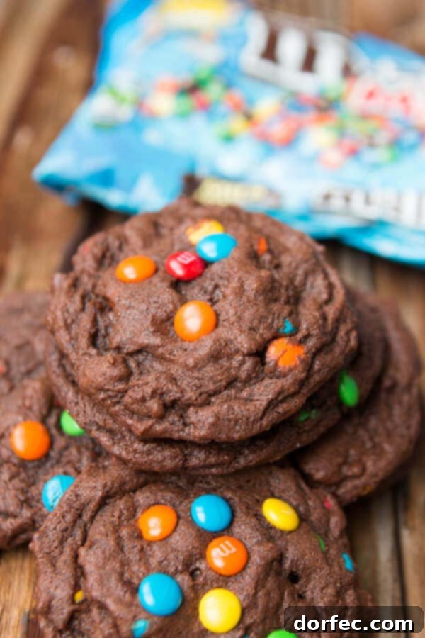 Oh my gosh, so addicting!! Classic Chocolate M&M Cookies.