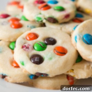 Buttery shortbread m&m cookies! Perfect for school lunches, picnics at the park, or lazy Sunday afternoons!