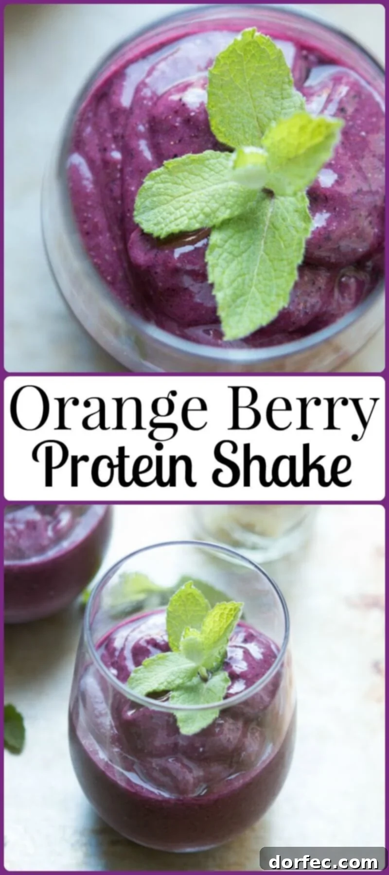 Delicious and healthy Orange Berry Protein Shake, perfect for a nutritious boost any time of day. ohsweetbasil.com