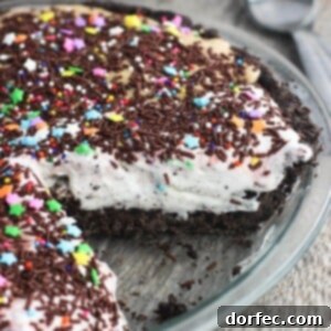 This easy ice cream pie with a cookie crust is a simple, no-bake dessert perfect for summer!