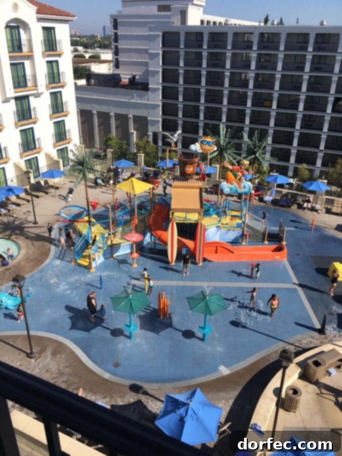 Kiddie pool area at the Courtyard Anaheim water park, perfect for young children