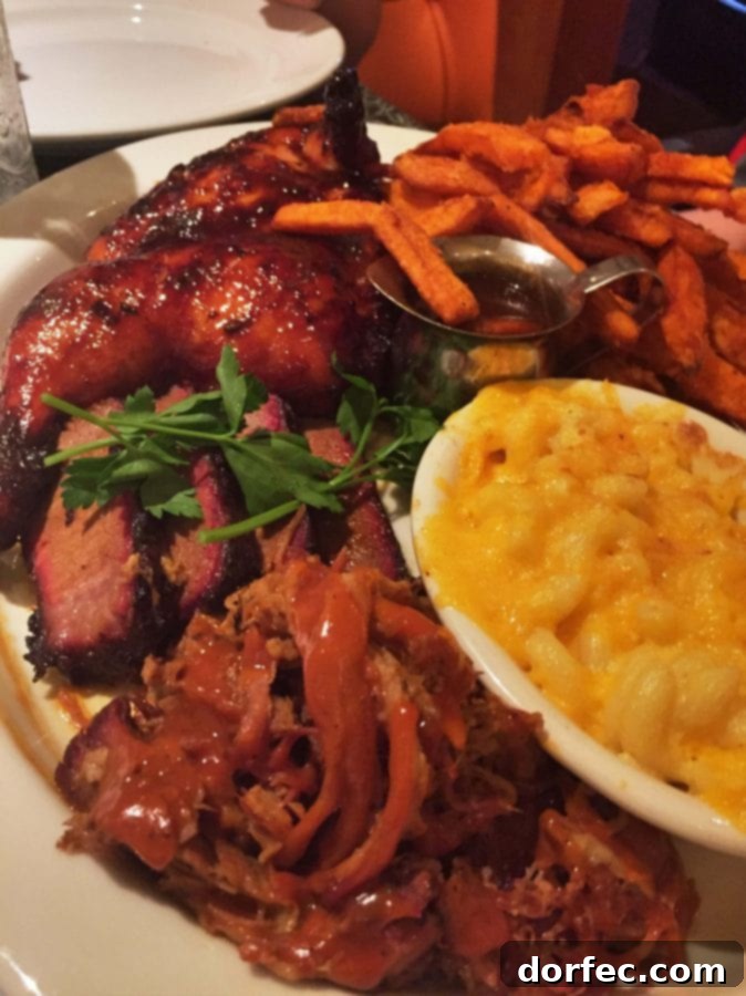 Delicious smoked meats and fluffy biscuits from Lucille's Smokehouse Bar-B-Que near Disneyland