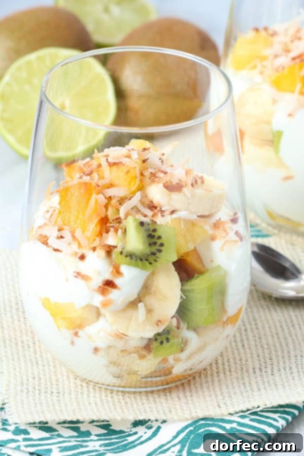 Tropical Fruit Yogurt Parfait - make one for breakfast or snack! A refreshing and easy breakfast idea.