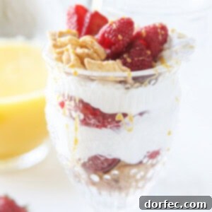 A breakfast mashup you've never had before. Cinnamon berry crisp yogurt parfait is a new creation that combines two of our favorite breakfast foods. ohsweetbasil.com