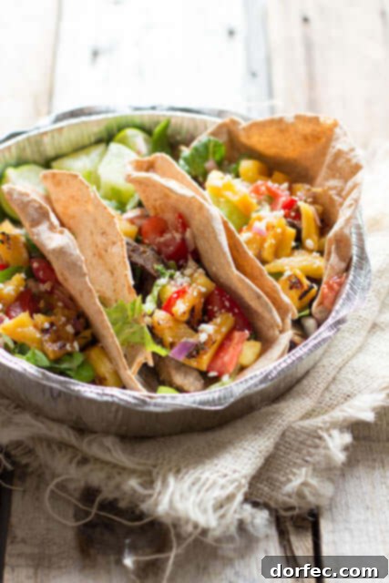 Steak tacos with grilled pineapple salsa