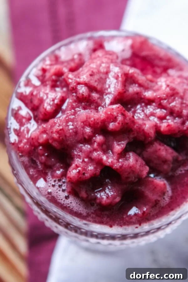 Grape Goodness: Antioxidants, Vitamins, and Natural Sweetness A close-up of the delicious and healthy Grape Slushy, made with frozen grapes and coconut water. Perfect for a paleo, Whole 30, gluten-free, dairy-free diet. ohsweetbasil.com