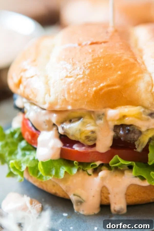 This is it, the killer burger sauce recipe. If you don't want dry, stale burgers look no further for the best classic hamburger sauce. A perfectly cooked cheeseburger with a generous dollop of homemade burger sauce dripping down its sides, nestled in a brioche bun with fresh lettuce and tomato.