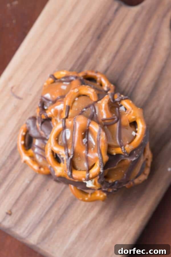 Wholesome Blueberry Quinoa Chocolate Bark 4 Delicious salted caramel pretzel snaps, a perfect balance of sweet and salty.