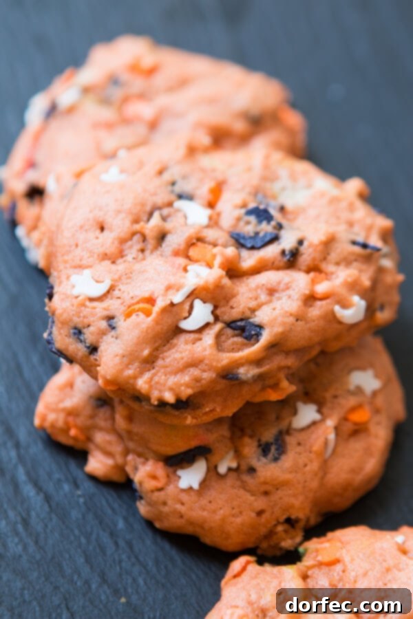 Creative Halloween Cookie Decorating A child's hand decorating a cookie with bright orange frosting and Halloween sprinkles, a creative variation.