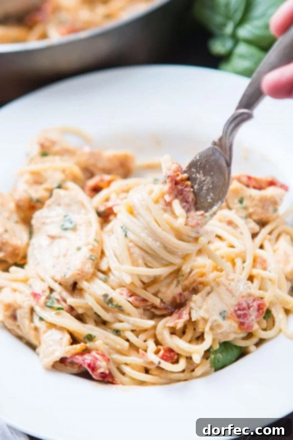All you need is one skillet, a few fresh ingredients and soon enough you'll have 20 minute creamy sun dried tomato chicken pasta for dinner. ohsweetbasil.com