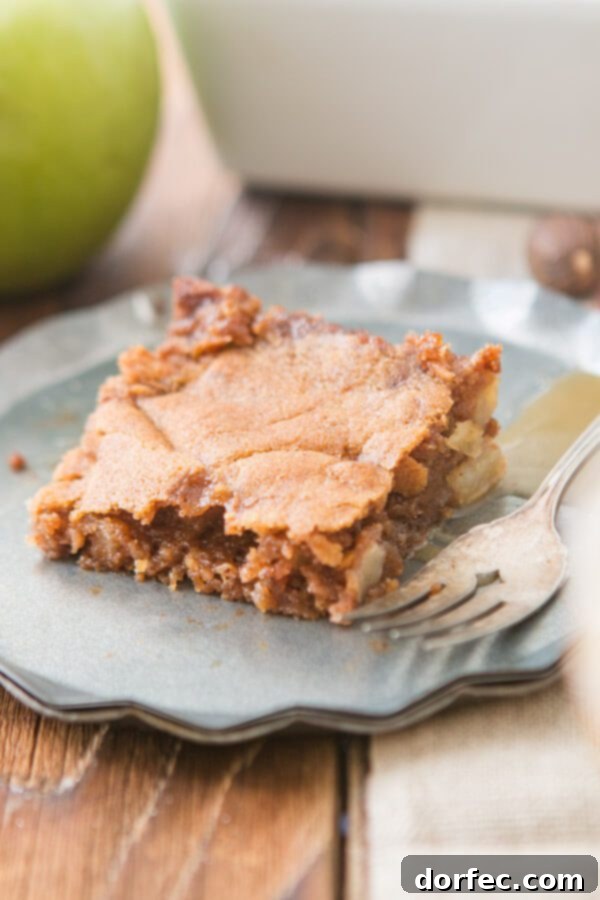 Apple cake with a generous drizzle of caramel sauce, embodying classic comfort