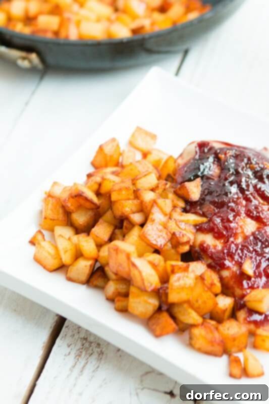 Deliciously golden pan fried potatoes, a simple and classic side dish.