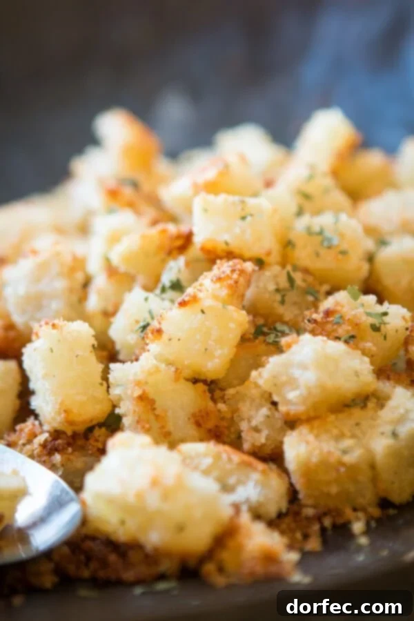 Freshly chopped Russet potatoes coated in melted butter, ready for the ranch breadcrumb mixture.