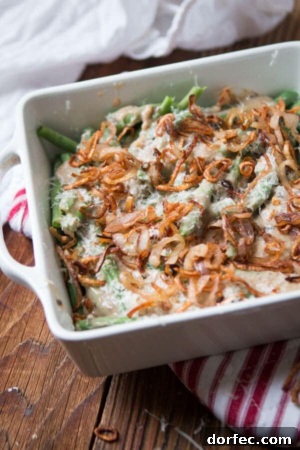 We all grew up on green bean casserole with cream of mushroom soup, but it's time to kick things up with Heritage Green Bean Casserole with Crispy Shallots. ohsweetbasil.com