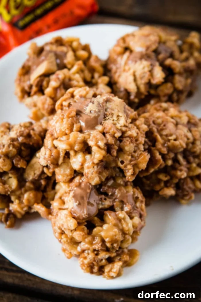 Delicious Reese's Krispies, a viral no-bake dessert.