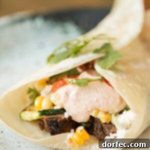 Grilled Steak and Zucchini Burrito ohsweetbasil.com
