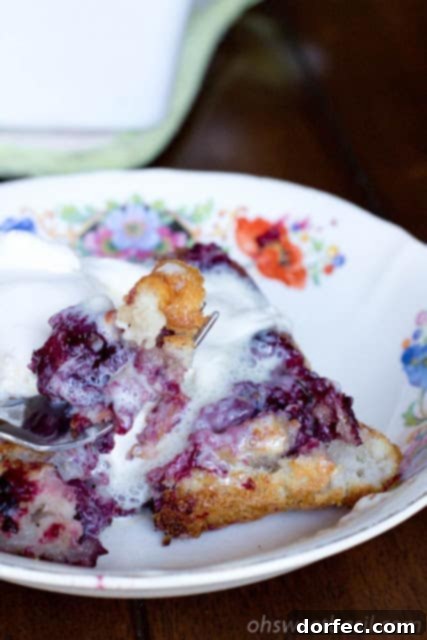 Delicious Pioneer Cobbler ready to serve