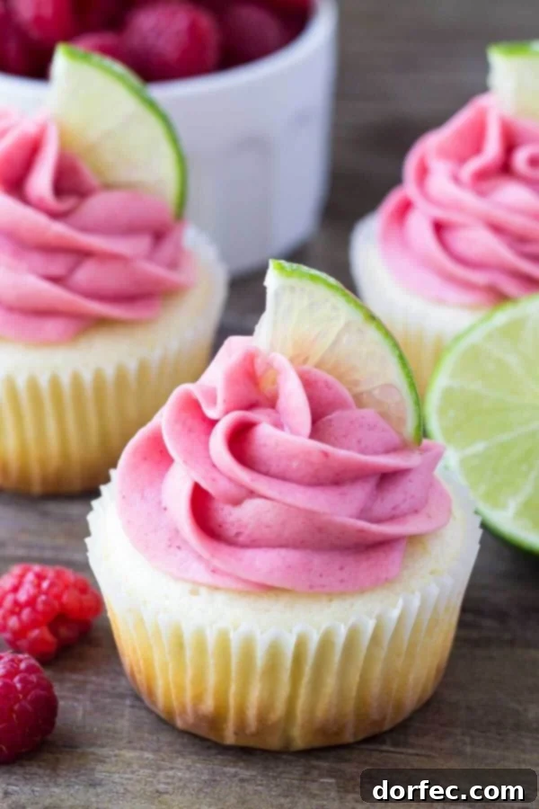 These Raspberry Lime Cupcakes are so pretty and have such a fun flavor combo. They start with moist vanilla cupcakes with a fresh hint of lime, then they're frosted with raspberry buttercream made from fresh berries. These Raspberry Lime Cupcakes are so pretty and have such a fun flavor combo. They start with moist vanilla cupcakes with a fresh hint of lime, then they're frosted with raspberry buttercream made from fresh berries.