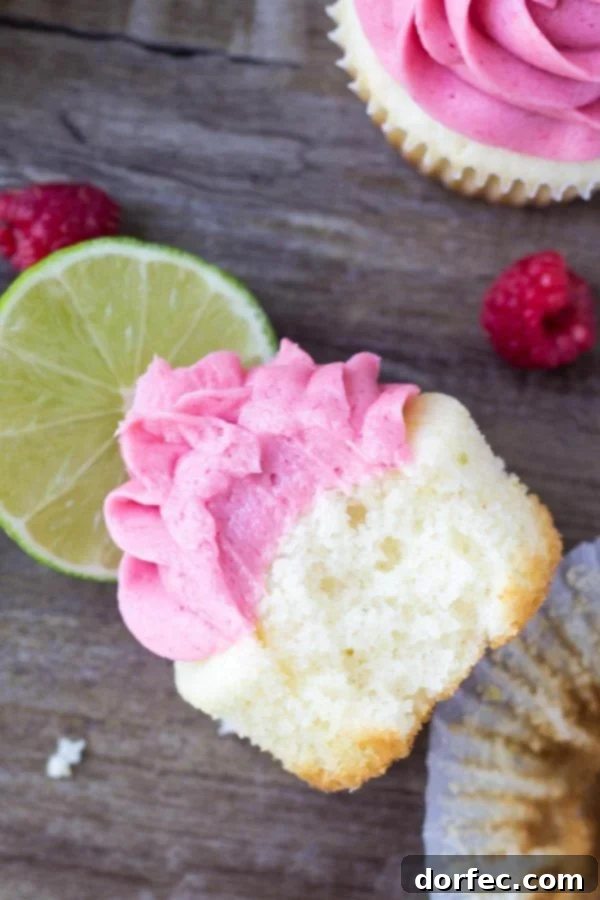 These Raspberry Lime Cupcakes are so pretty and have such a fun flavor combo. They start with moist vanilla cupcakes with a fresh hint of lime, then they're frosted with raspberry buttercream made from fresh berries. These Raspberry Lime Cupcakes are so pretty and have such a fun flavor combo. They start with moist vanilla cupcakes with a fresh hint of lime, then they're frosted with raspberry buttercream made from fresh berries.