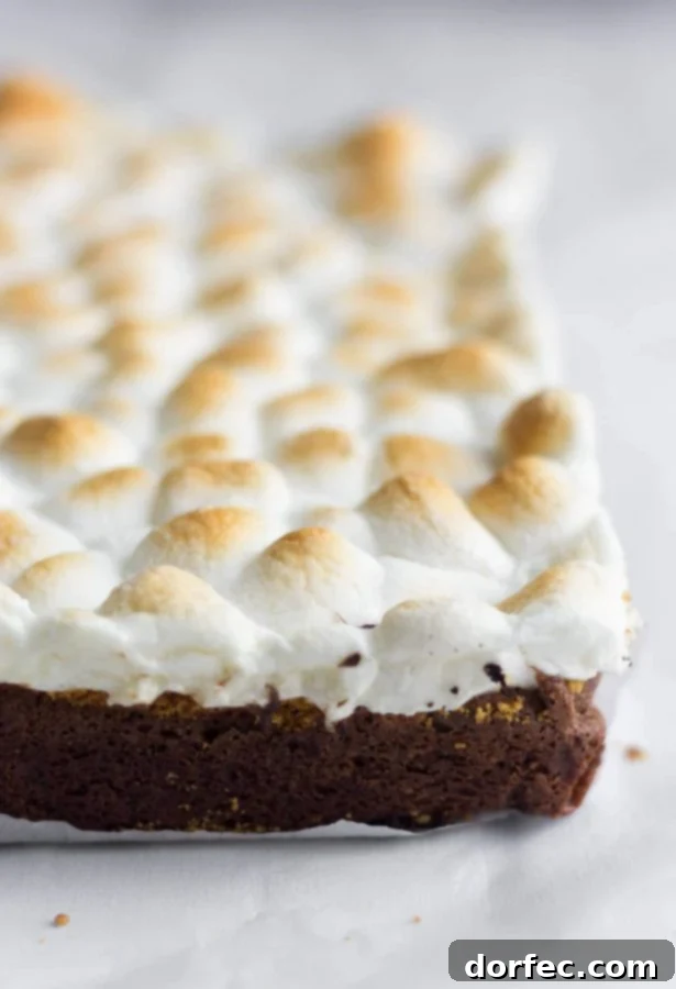 Toasted Marshmallow S'mores Brownies Recipe Perfectly toasted marshmallows crown our best chewy S'mores Brownies, layered with Hershey's chocolate and graham cracker crumbs.