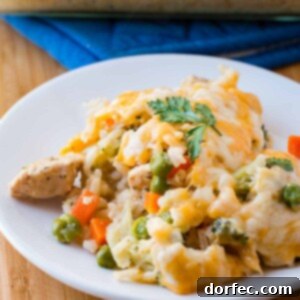 Looking for a quick and easy dinner idea? This Cheesy Chicken and Rice Casserole recipe is another version of our VIRAL post, Cheesy Ground Beef and Rice Casserole.