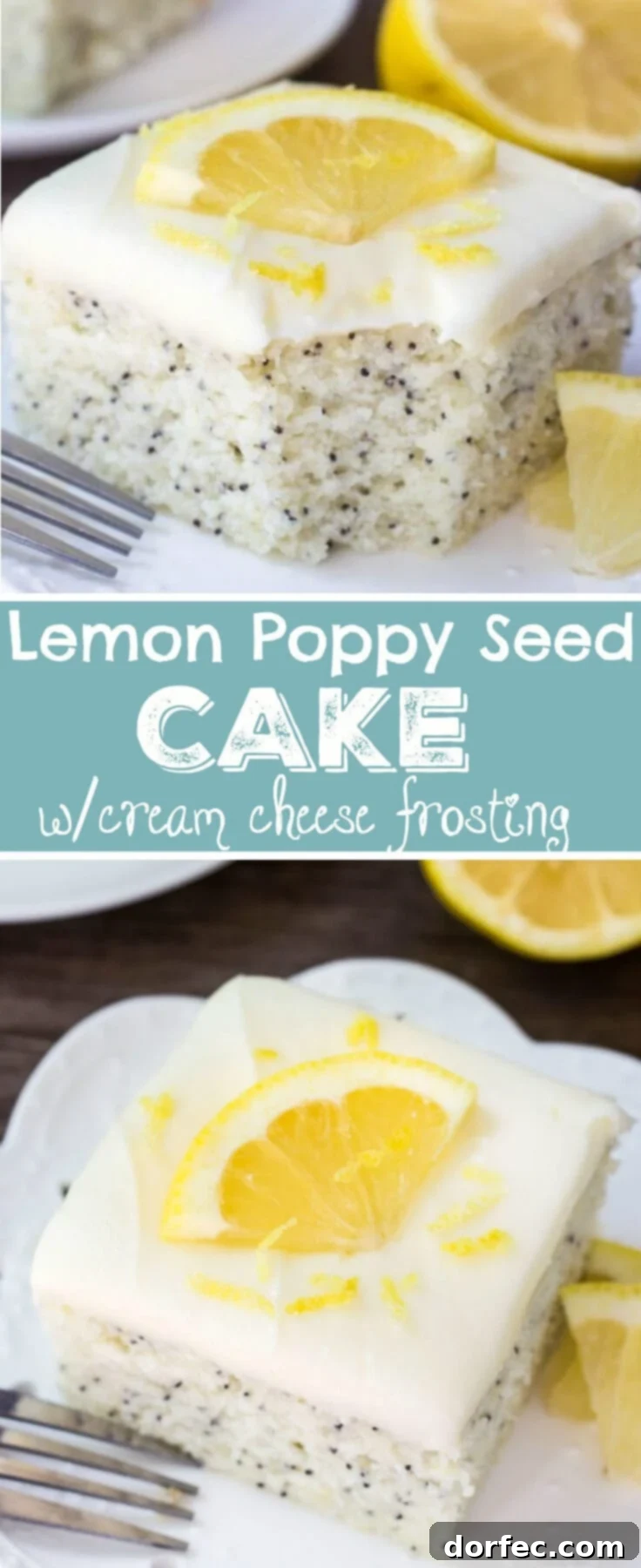 This Lemon Poppy Seed Cake with Cream Cheese Frosting is soft, moist & deliciously buttery with a fresh lemon flavor. Dotted with poppy seeds & topped with cream cheese frosting - it's the perfect dessert for lemon lovers! This Lemon Poppy Seed Cake with Cream Cheese Frosting is soft, moist & deliciously buttery with a fresh lemon flavor. Dotted with poppy seeds & topped with cream cheese frosting - it's the perfect dessert for lemon lovers!