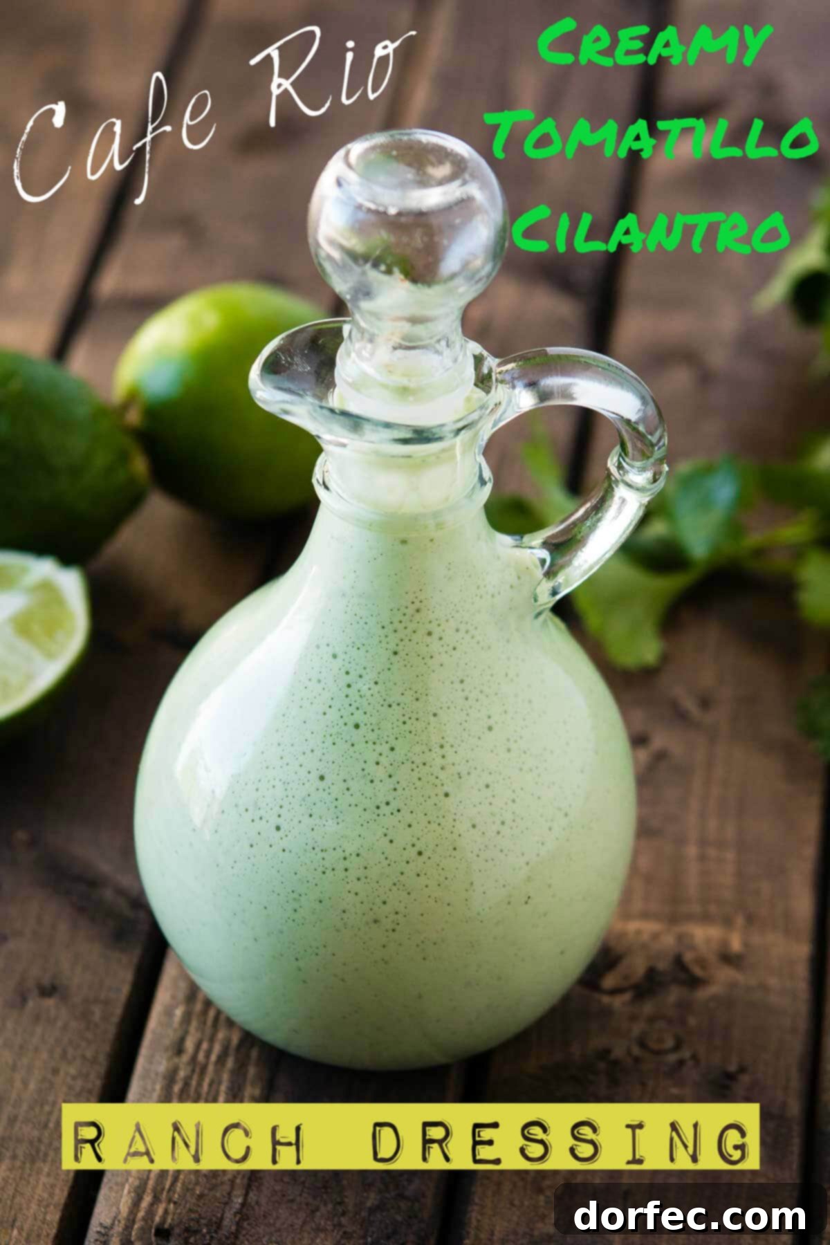 Recreate Cafe Rio's Creamy Tomatillo Cilantro Ranch Dressing at Home 4 Looking for a Cafe Rio copycat recipe that wont take all day to make and tastes like the real thing? Try cafe rio creamy tomatillo cilantro ranch dressing!
