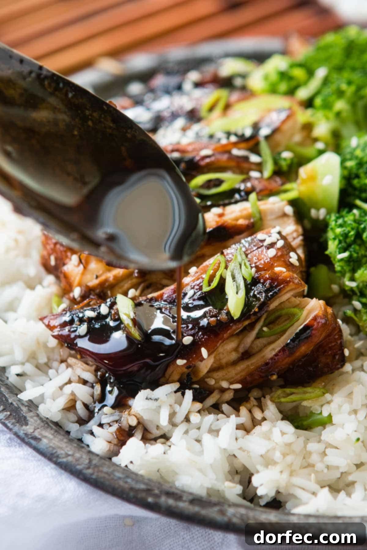 Sticky Asian Grilled Chicken Breasts - A simple and flavorful dinner idea Succulent Sticky Asian Grilled Chicken Breasts served with rice