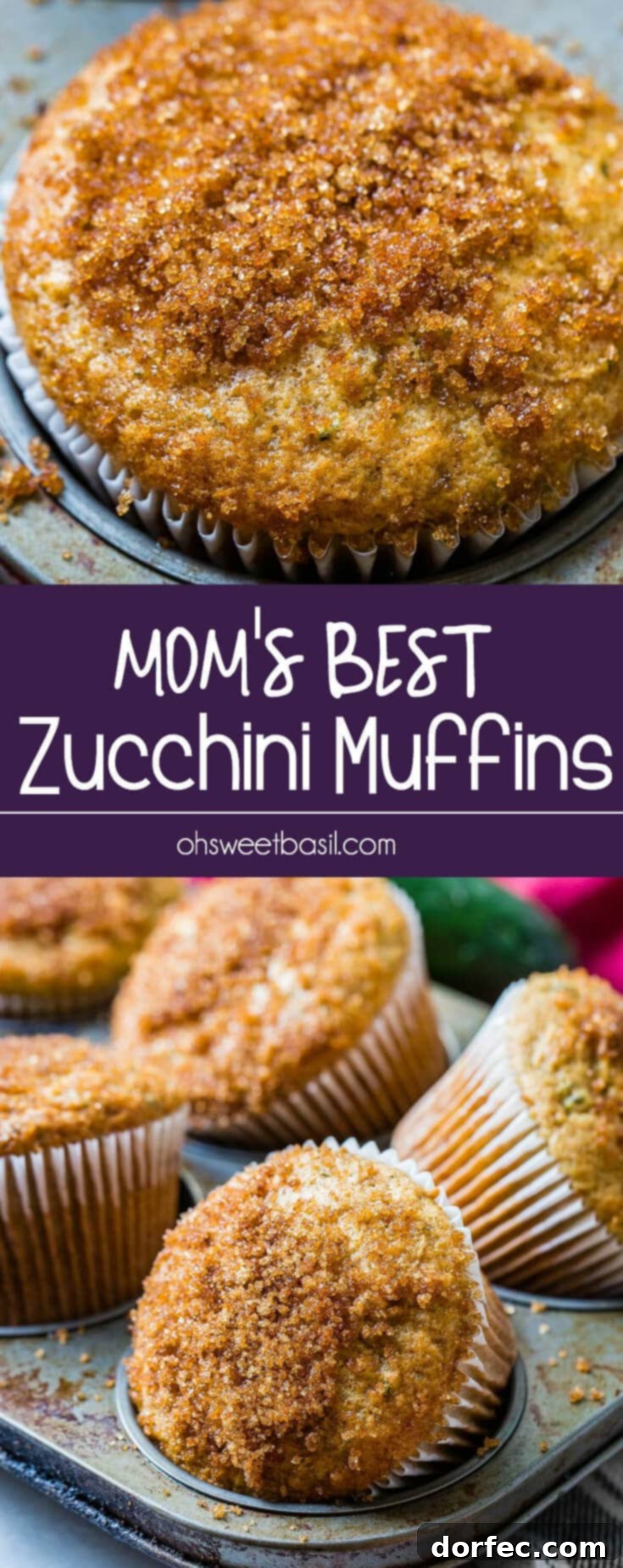 Mom's Best Zucchini Muffins 3 Mom's best zucchini muffins only need a few ingredients but the sour cream is the most important part. Looking for recipe ideas using zucchini? Make these muffins!