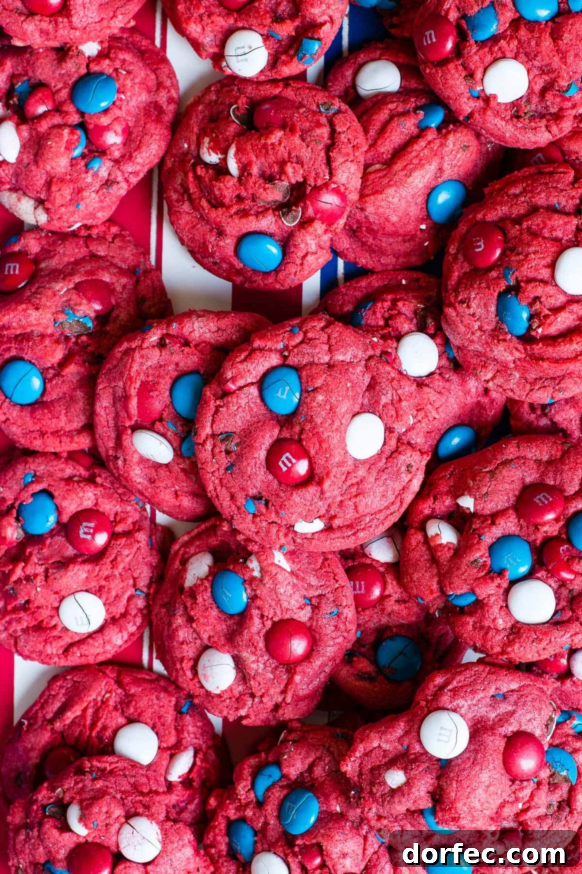 Red White and Blue Red Velvet Cookies Recipe | Oh Sweet Basil
