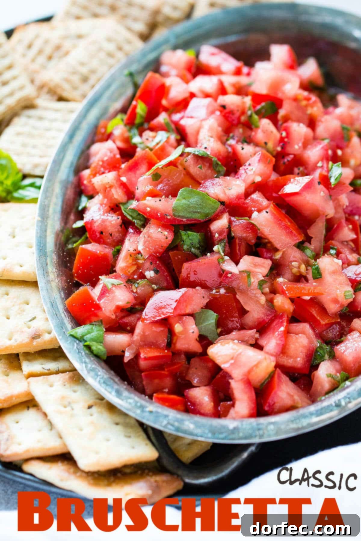 Classic Bruschetta Appetizer Recipe: The perfect way to use summer tomatoes or impress holiday guests. Classic Bruschetta Appetizer Recipe: The perfect way to use summer tomatoes or impress holiday guests.
