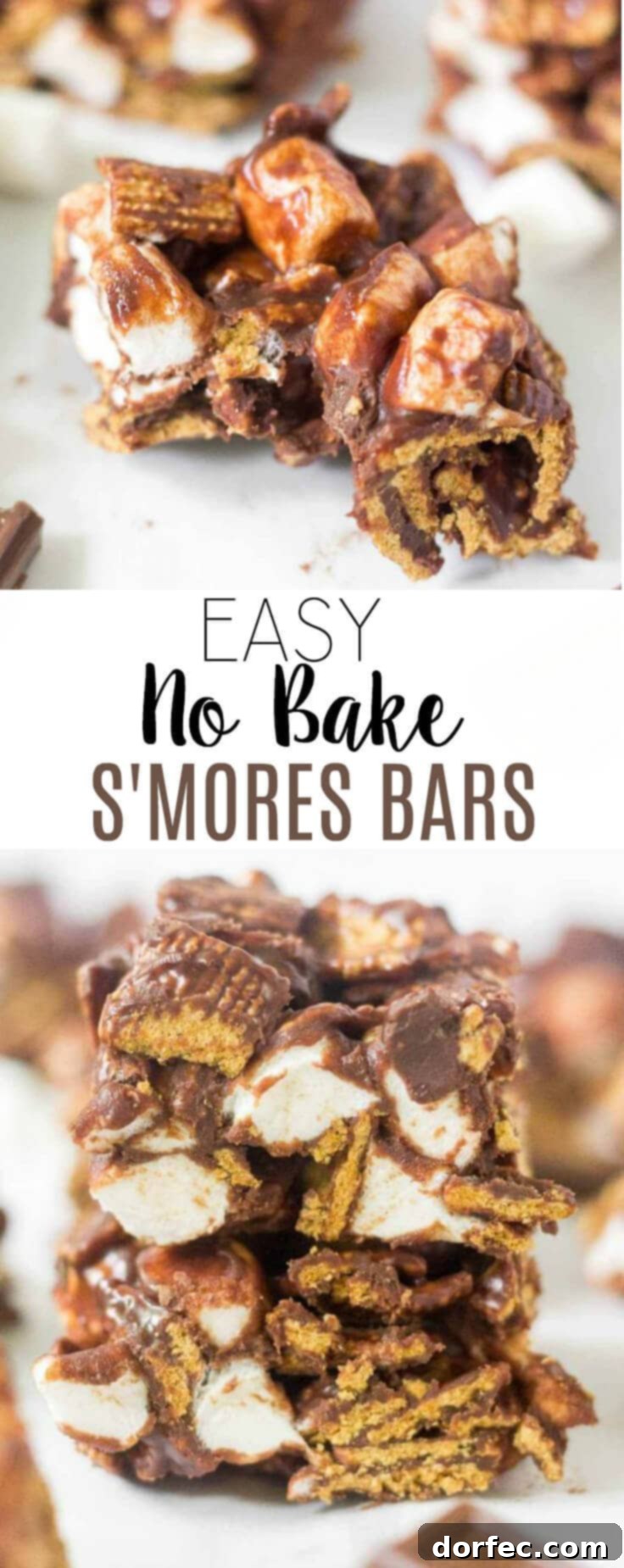 Learn how to make no bake s'mores bars at home! This simple recipe calls for 4 ingredients and takes under 15 minutes to come together. This summer dessert recipe is so yummy and easy you'll want to make it every week.