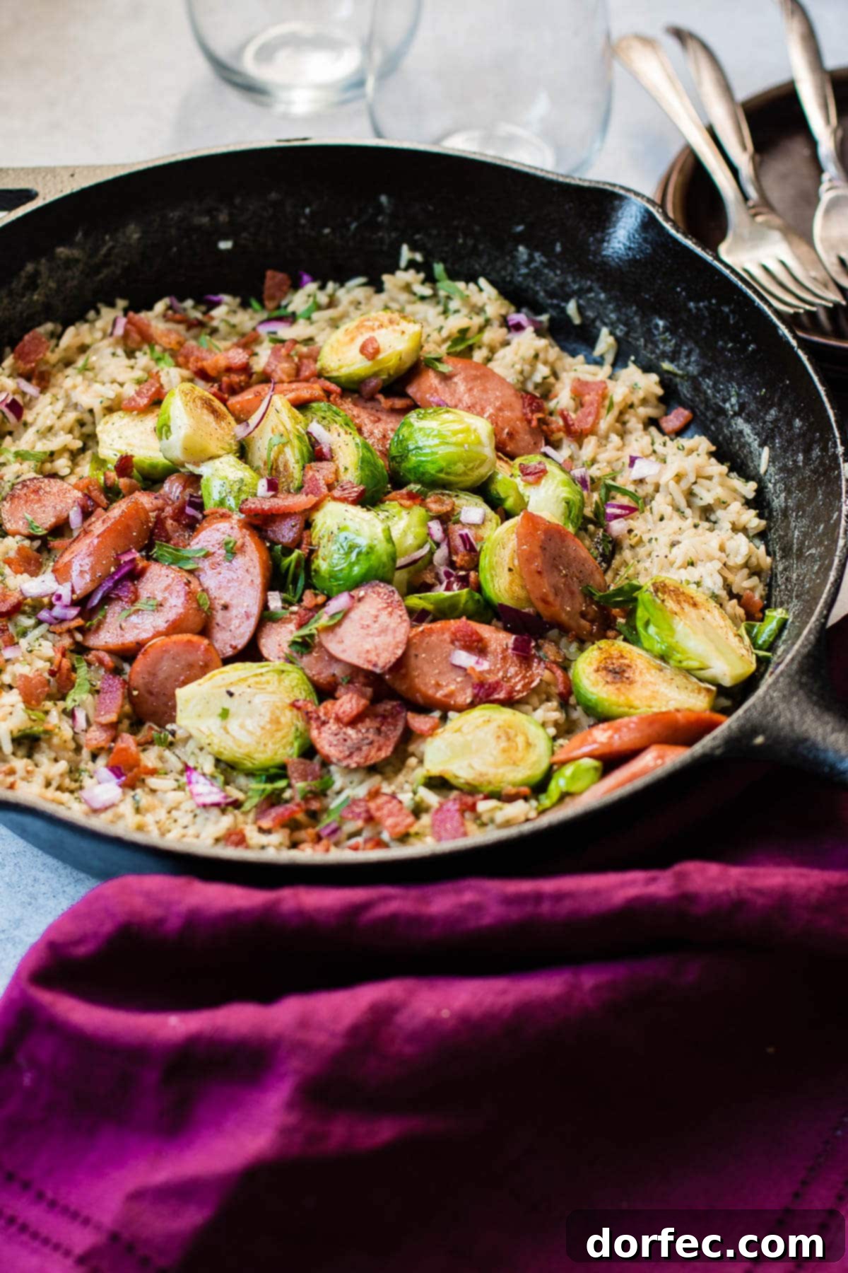 Enjoy a quick and hearty one-skillet cheddar broccoli rice with kielbasa – a perfect solution for busy weeknights.