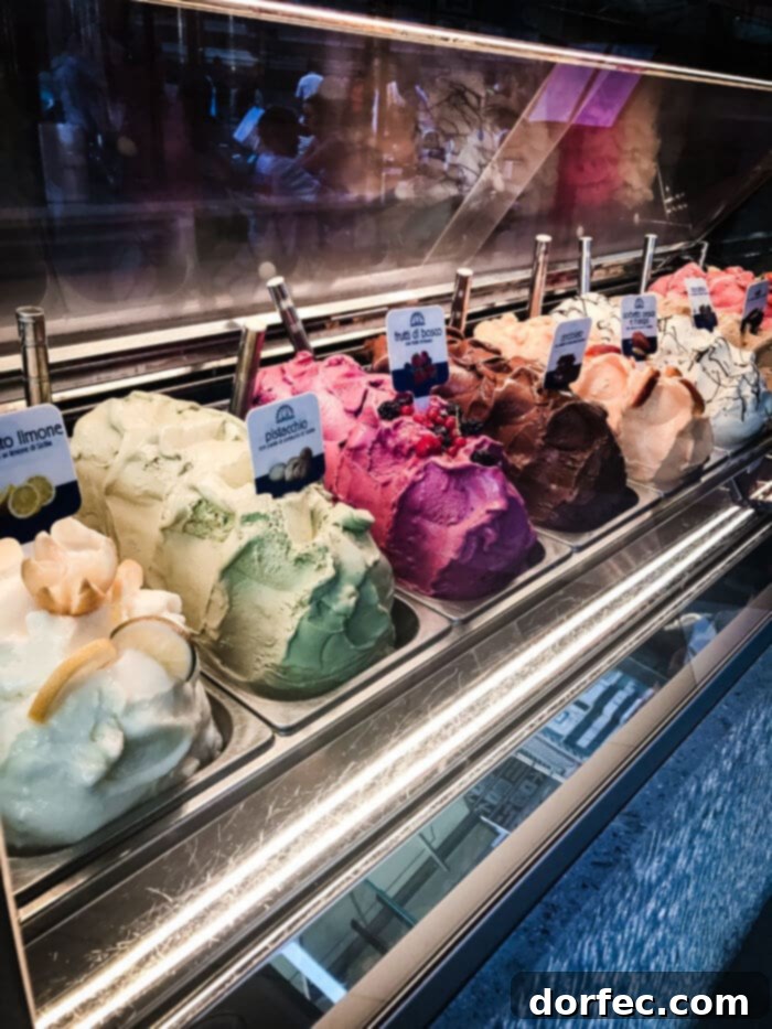 Your Perfect Florence Itinerary 28 Selection of colorful and creamy gelato in Florence, Italy