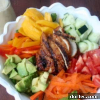Plated Teriyaki Chicken Salad with Mango