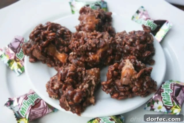 A final photo of Milky Way Krispies, arranged neatly on a plate for serving, showcasing their appetizing appeal.