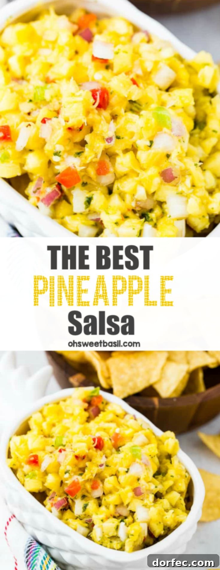 A beautifully presented white pineapple dish filled with fresh pineapple salsa, featuring diced peppers, cilantro, and red onions, ready for serving.
