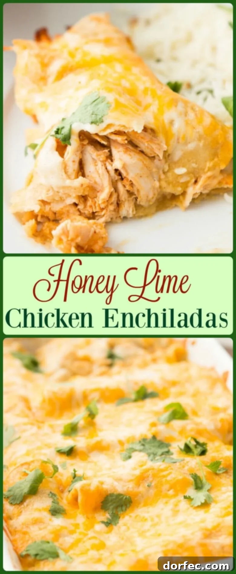 These Honey Lime Chicken Enchiladas have changed our view of Enchiladas forever. The marinated chicken and cheese are so good!