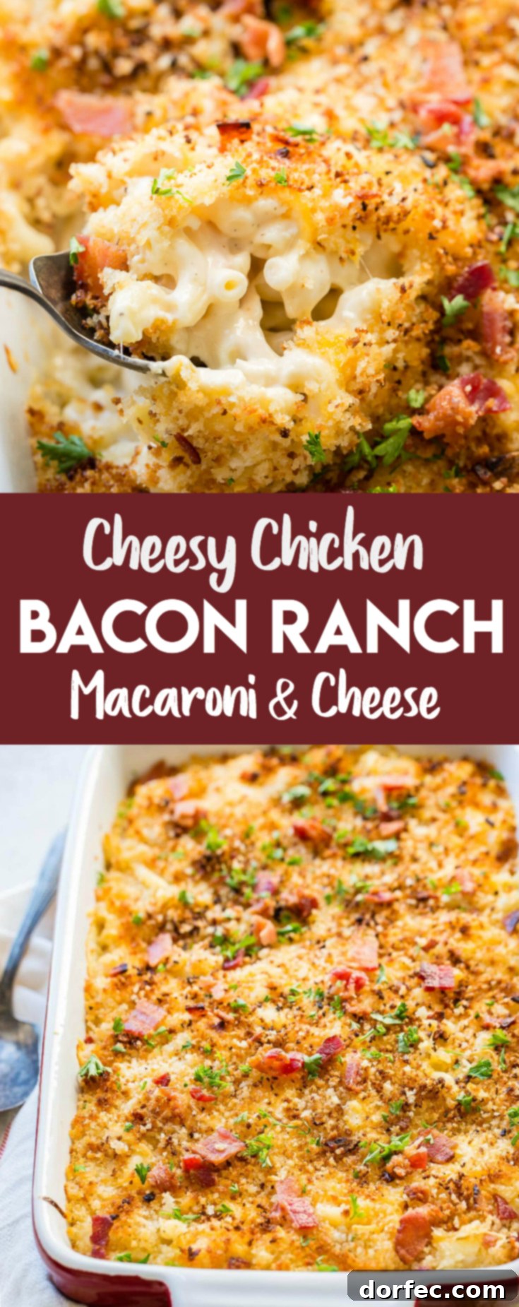 Loaded Chicken Bacon Ranch Macaroni and Cheese 11 Macaroni and Cheese is the most genius recipe ever created and this cheesy chicken bacon ranch macaroni and cheese is coming in a close second place.